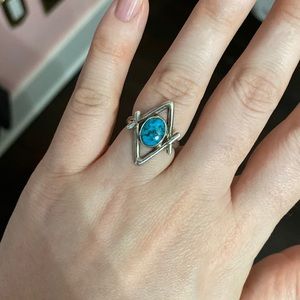 Southwestern turquoise and sterling silver ring size 5.75